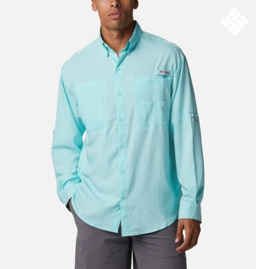 Camasa Columbia PFG Tamiami II Long Sleeve Barbati Turcoaz | ZNQMZAS19