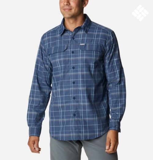 Camasa Columbia Silver Ridge 2.0 Plaid Long Sleeve Barbati Bleumarin | GN987MQ0S