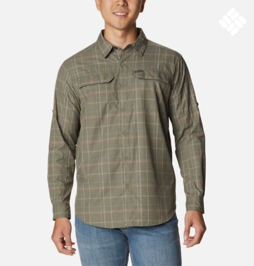 Camasa Columbia Silver Ridge 2.0 Plaid Long Sleeve Barbati Masline Verzi | PF10QAZ87