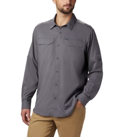 Camasa Columbia Silver Ridge Lite Long Sleeve Barbati Gri Inchis | IHS9QMA81