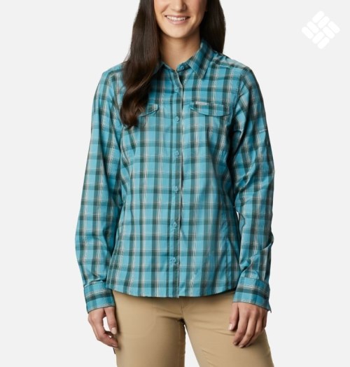 Camasa Columbia Silver Ridge Lite Plaid Long Sleeve Dama Turcoaz | LY0Z7S8M9