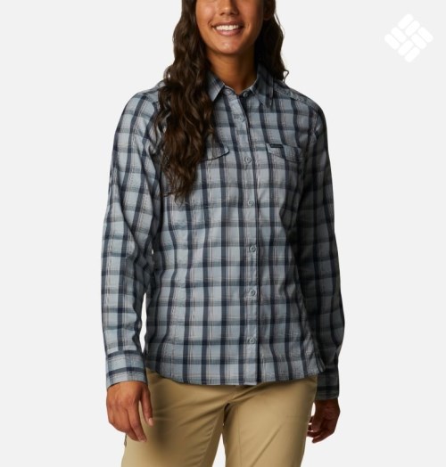 Camasa Columbia Silver Ridge Lite Plaid Long Sleeve Dama Albastri | OPQS719ZM