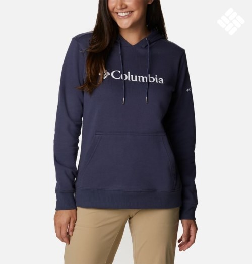 Hanorac Cu Gluga Columbia Logo Dama Bleumarin | HB917ZQ08