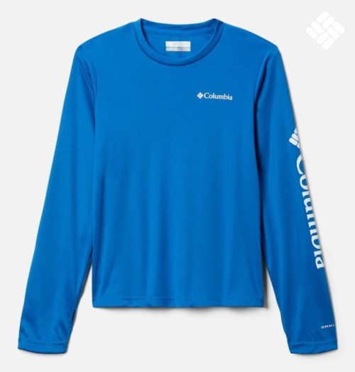 Hanorace Columbia Fork Stream Long Sleeve Copii Albastri | EO1A78QZS