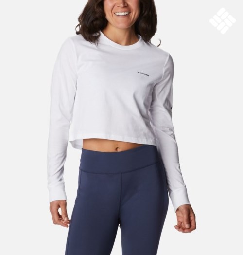 Hanorace Columbia North Cascades Long Sleeve Cropped Dama Albi | YAMQZ09S1