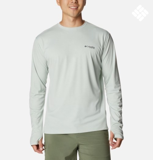 Hanorace Columbia PFG Skiff Guide Knit Long Sleeve Barbati Gri Deschis | AG1S9AQ07