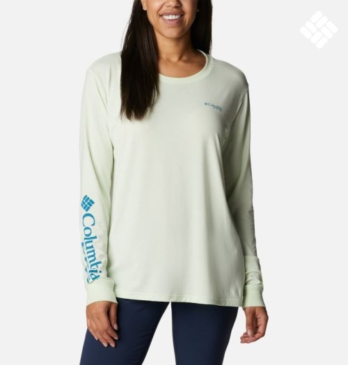 Hanorace Columbia PFG Slack Apa Graphic Long Sleeve Dama Verde Menta | SZA071ZM9