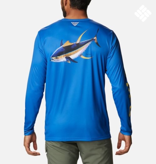 Hanorace Columbia PFG Terminal Tackle Carey Chen Long Sleeve Barbati Albastri | USMZ81A70