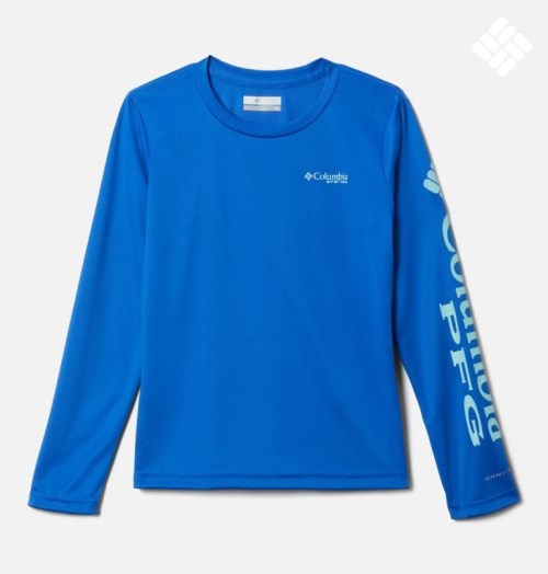 Hanorace Columbia PFG Tidal Long Sleeve Copii Albastri | HR1ZA70S8