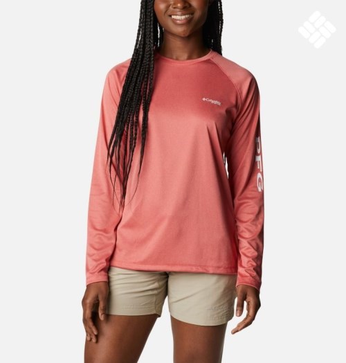 Hanorace Columbia PFG Tidal Tee Heather Long Sleeve Dama Corai | NG8Z179MS