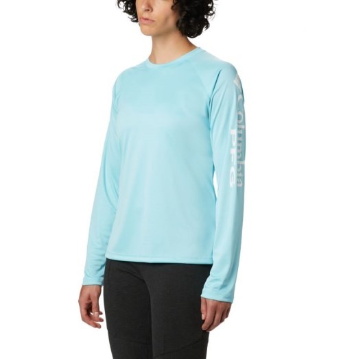 Hanorace Columbia PFG Tidal Tee II Long Sleeve Dama Turcoaz | TES81AM07