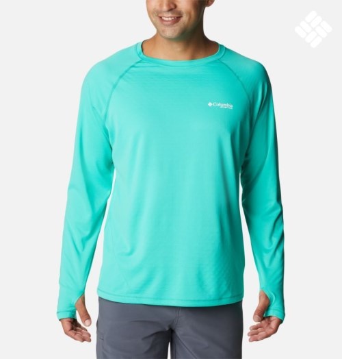 Hanorace Columbia PFG Zero Rules Ice Long Sleeve Barbati Turcoaz | AB9SM8AQ1