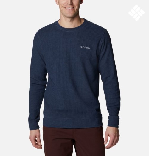 Hanorace Columbia Pine Peak Waffle Long Sleeve Crew Barbati Bleumarin | EQQ7AS19Z