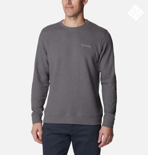 Hanorace Columbia Pine Peak Waffle Long Sleeve Crew Barbati Gri | TS8ZMA917