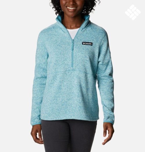 Hanorace Columbia Pulovere Weather Fleece Half Zip Dama Turcoaz | FPQ7809SZ