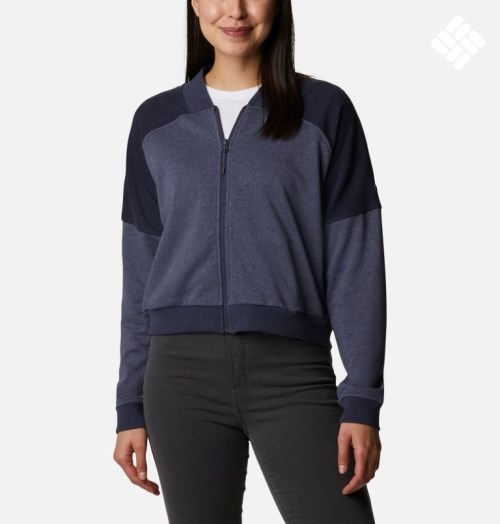 Jacheta Columbia Lodge French Terry Full Zip Dama Bleumarin | AZ70QZ9A1