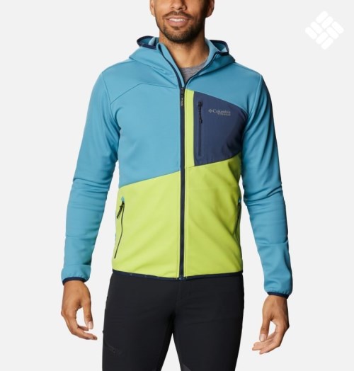 Jacheta Columbia Peak Pursuit Tech Hoodie Barbati Turcoaz Lămâie | DRS7M890Q