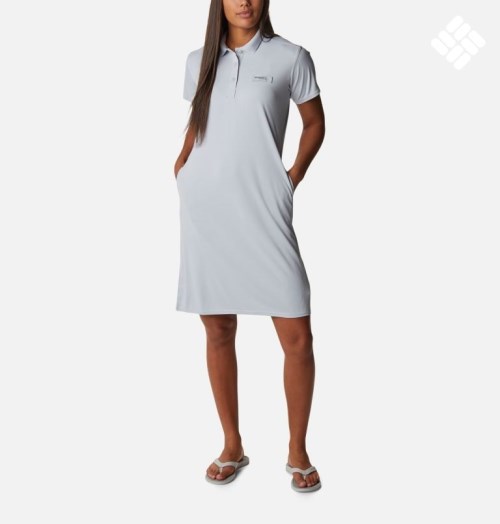 Rochie Columbia PFG Tidal Tee Polo Dama Gri Deschis | LUQM7ZSA8