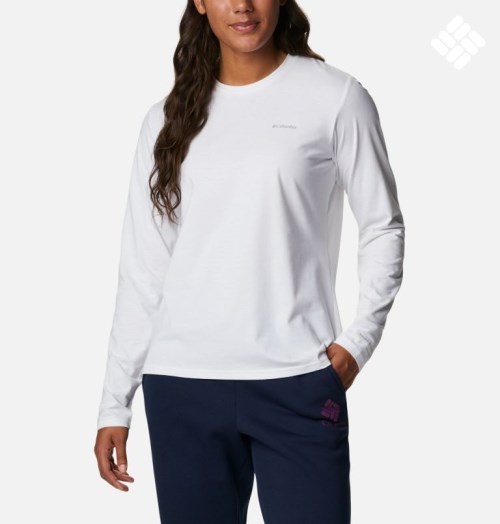 Tricouri Columbia Sun Trek Long Sleeve Dama Albi | UM0M79QS8