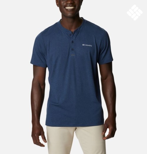 Tricouri Columbia Tech Trail Scurte Sleeve Henley Barbati Bleumarin | HY9SQZ87A